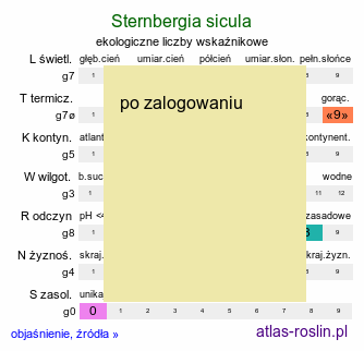 ekologiczne liczby wskaźnikowe Sternbergia sicula
