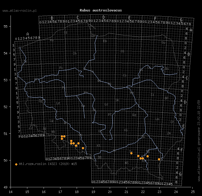 wystepowanie - Rubus austroslovacus (jeżyna słowacka)