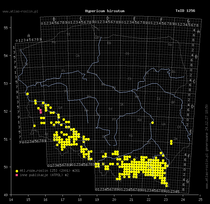 wystepowanie - Hypericum hirsutum (dziurawiec kosmaty)