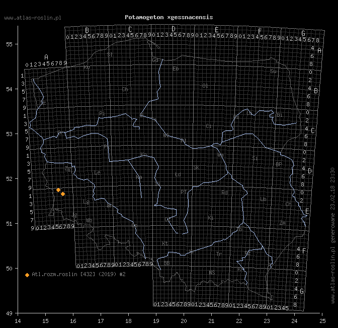 wystepowanie - Potamogeton ×gessnacensis (rdestnica Gesnacka)