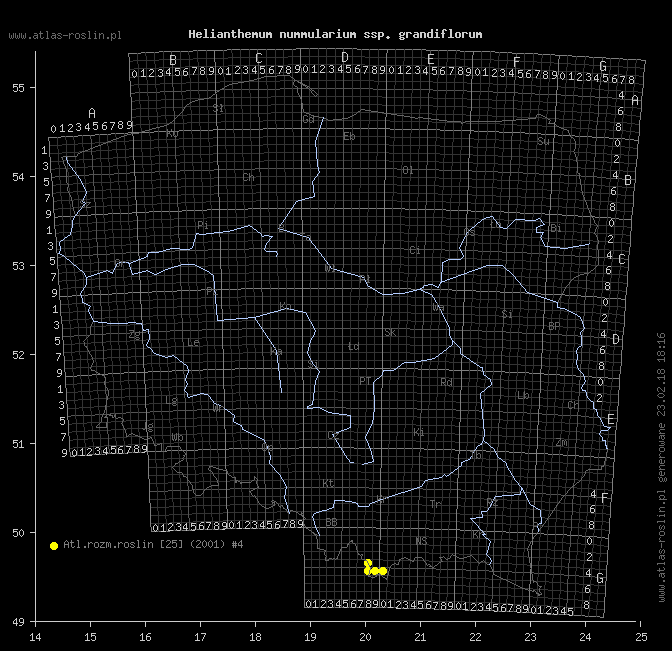 wystepowanie - Helianthemum nummularium ssp. grandiflorum (posłonek rozesłany wielkokwiatowy)