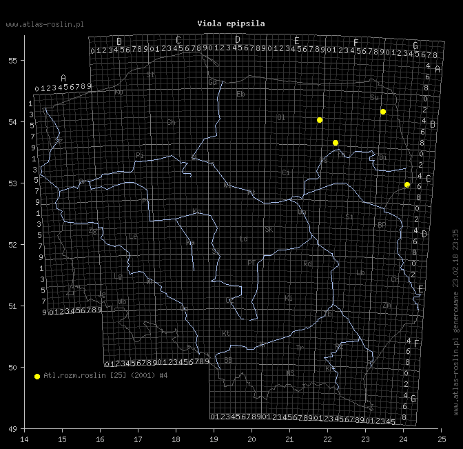 wystepowanie - Viola epipsila (fiołek torfowy)