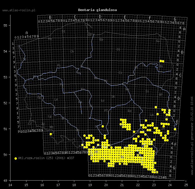 wystepowanie - Dentaria glandulosa (żywiec gruczołowaty)