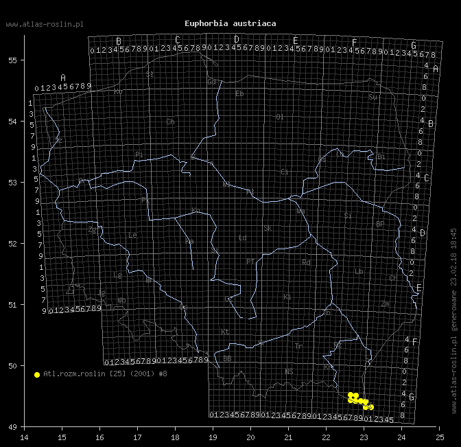 wystepowanie - Euphorbia austriaca (wilczomlecz austriacki)