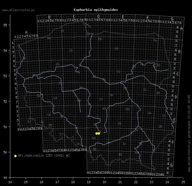 wystepowanie - Euphorbia epithymoides (wilczomlecz pstry)