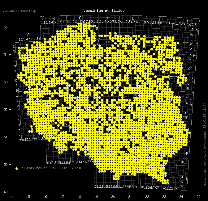 wystepowanie - Vaccinium myrtillus (borówka czarna)