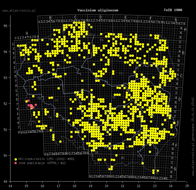 wystepowanie - Vaccinium uliginosum (borówka bagienna)