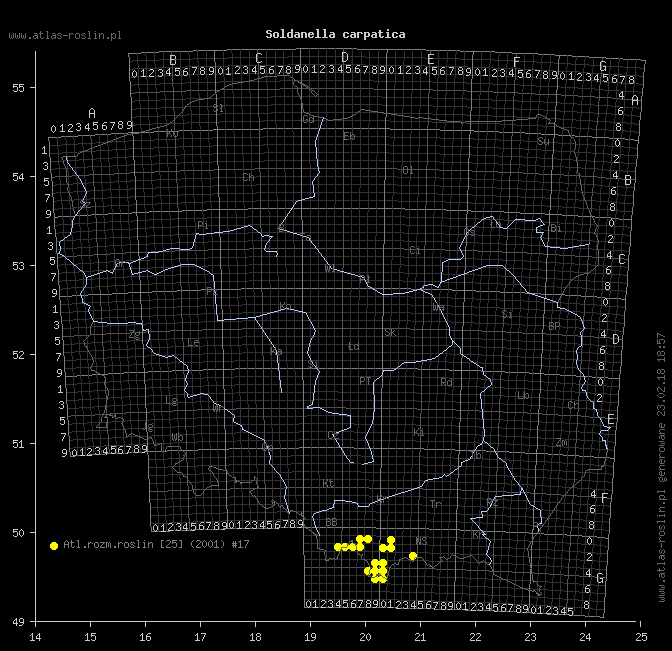 wystepowanie - Soldanella carpatica (urdzik karpacki)