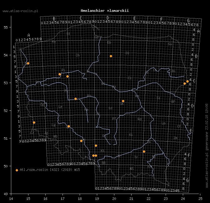 wystepowanie - Amelanchier ×lamarckii (świdośliwka Lamarcka)