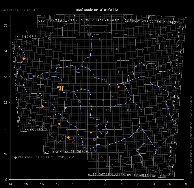 wystepowanie - Amelanchier alnifolia (świdośliwka olcholistna)