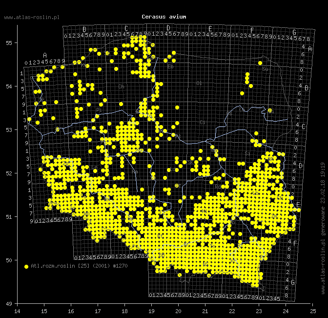 wystepowanie - Cerasus avium (wiśnia ptasia)