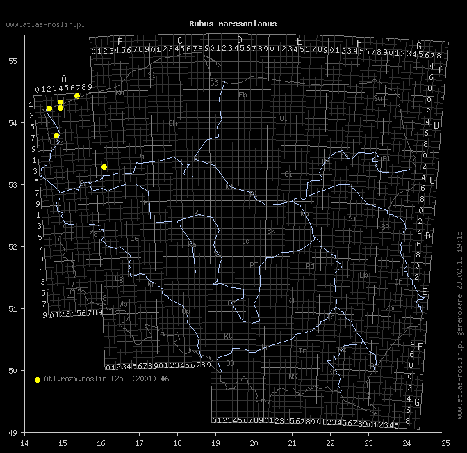 wystepowanie - Rubus marssonianus (jeżyna Marssona)