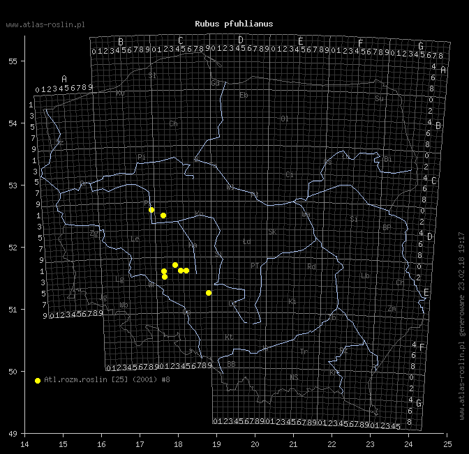 wystepowanie - Rubus pfuhlianus (jeżyna Pfuhla)