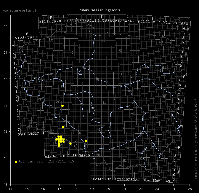 wystepowanie - Rubus salisburgensis (jeżyna salzburska)