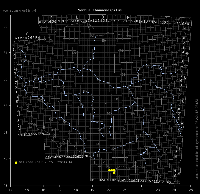 wystepowanie - Sorbus chamaemespilus (jarząb nieszpułkowy)