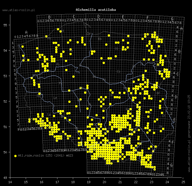 wystepowanie - Alchemilla acutiloba (przywrotnik ostroklapowy)