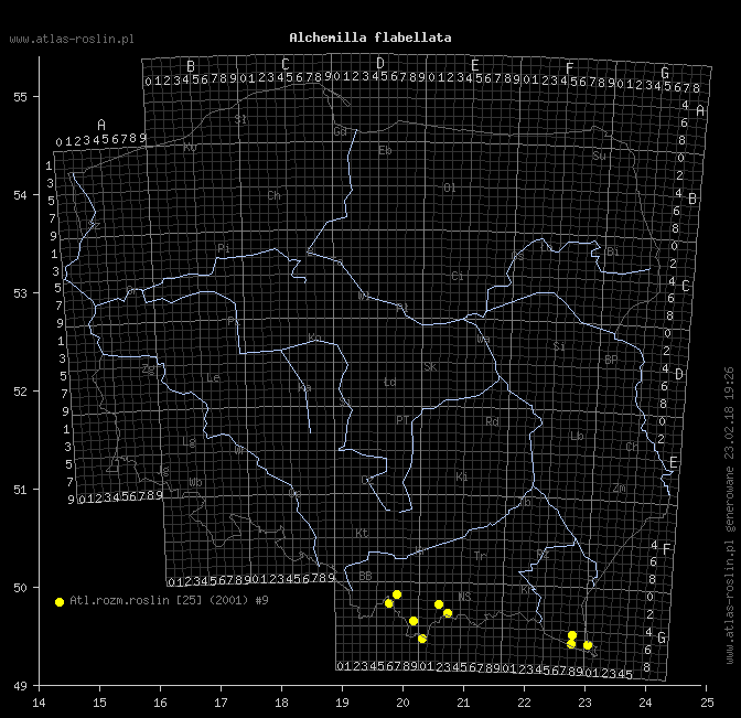 wystepowanie - Alchemilla flabellata (przywrotnik siwy)