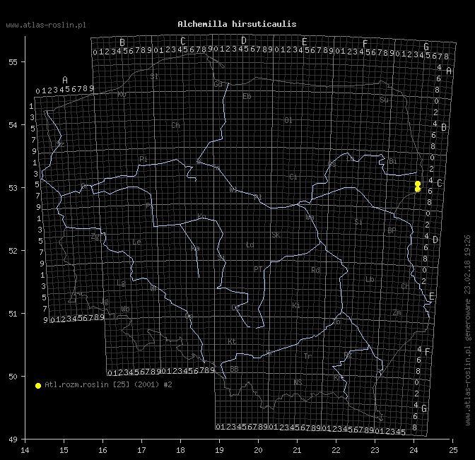 wystepowanie - Alchemilla hirsuticaulis (przywrotnik owłosiony)