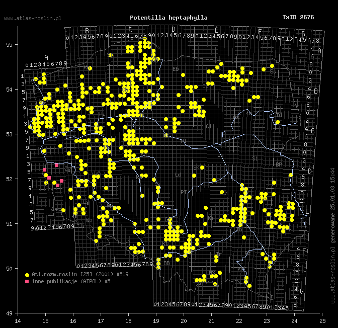 wystepowanie - Potentilla heptaphylla (pięciornik siedmiolistkowy)