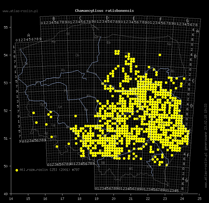 wystepowanie - Chamaecytisus ratisbonensis (szczodrzeniec rozesłany)