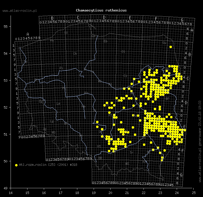 wystepowanie - Chamaecytisus ruthenicus (szczodrzeniec ruski)