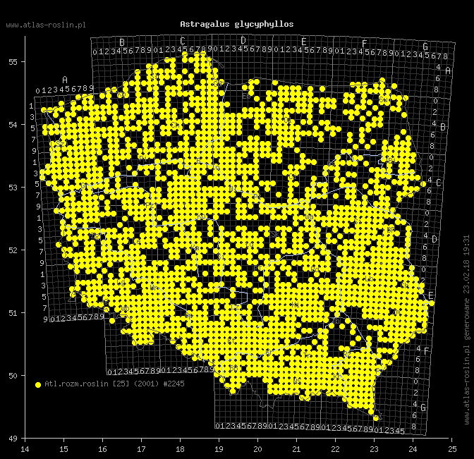 wystepowanie - Astragalus glycyphyllos (traganek szerokolistny)