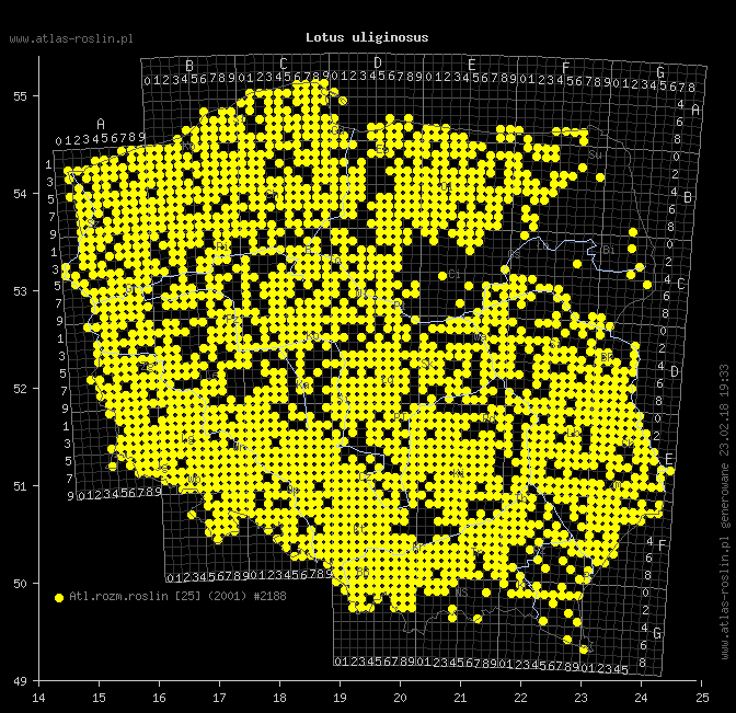 wystepowanie - Lotus uliginosus (komonica błotna)
