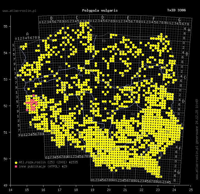 wystepowanie - Polygala vulgaris (krzyżownica zwyczajna)