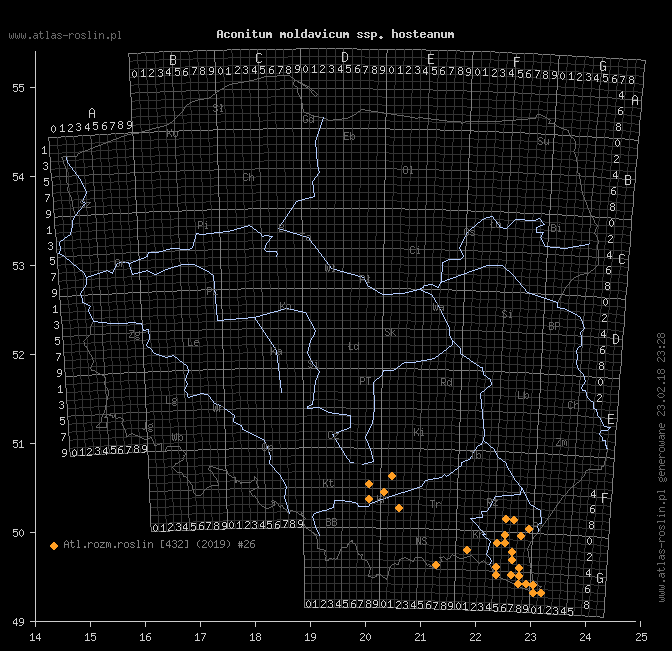 wystepowanie - Aconitum moldavicum ssp. hosteanum (tojad mołdawski Hosta)