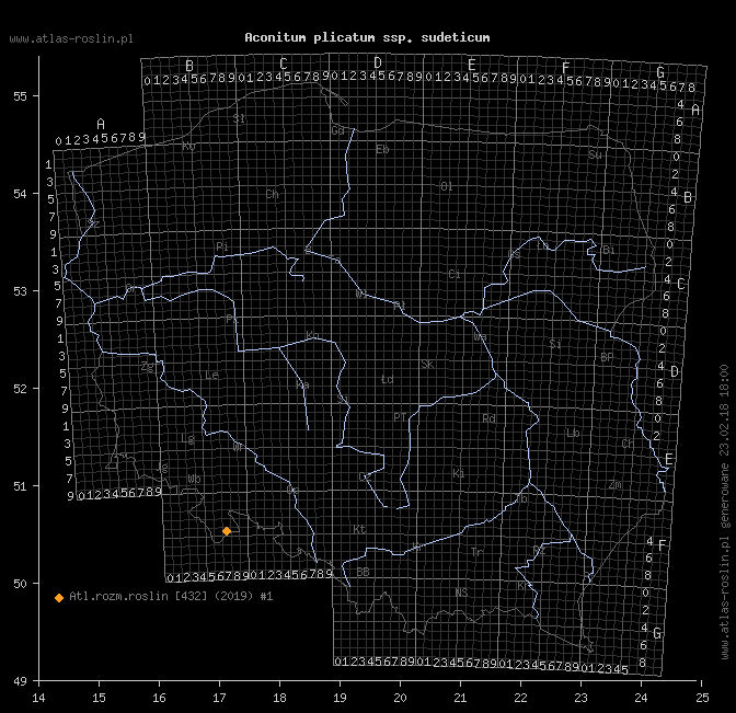 wystepowanie - Aconitum plicatum ssp. sudeticum (tojad sudecki gruczołowy)