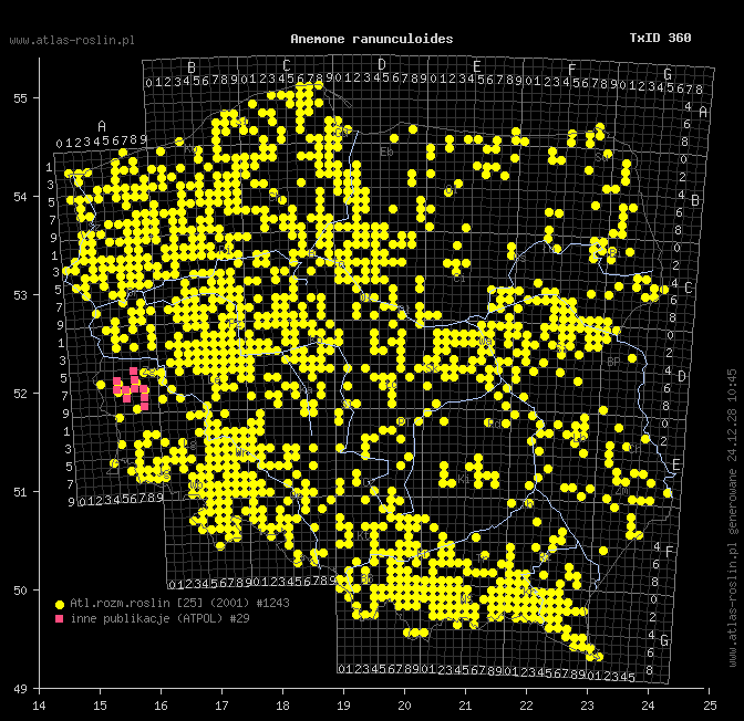 wystepowanie - Anemonoides ranunculoides (zawilec żółty)