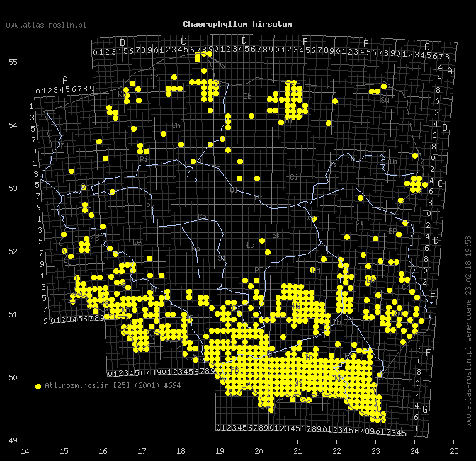 wystepowanie - Chaerophyllum hirsutum (świerząbek orzęsiony)