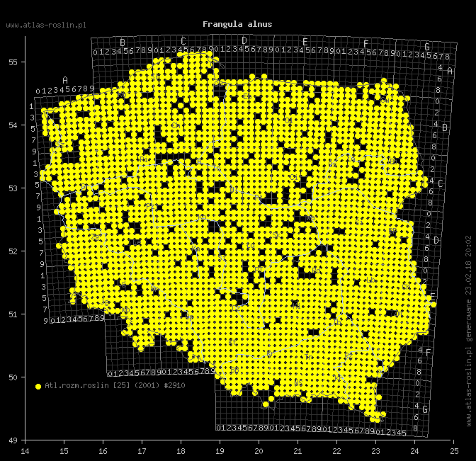 wystepowanie - Frangula alnus (kruszyna pospolita)