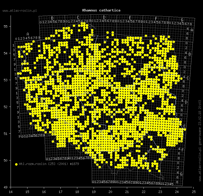 wystepowanie - Rhamnus cathartica (szakłak pospolity)