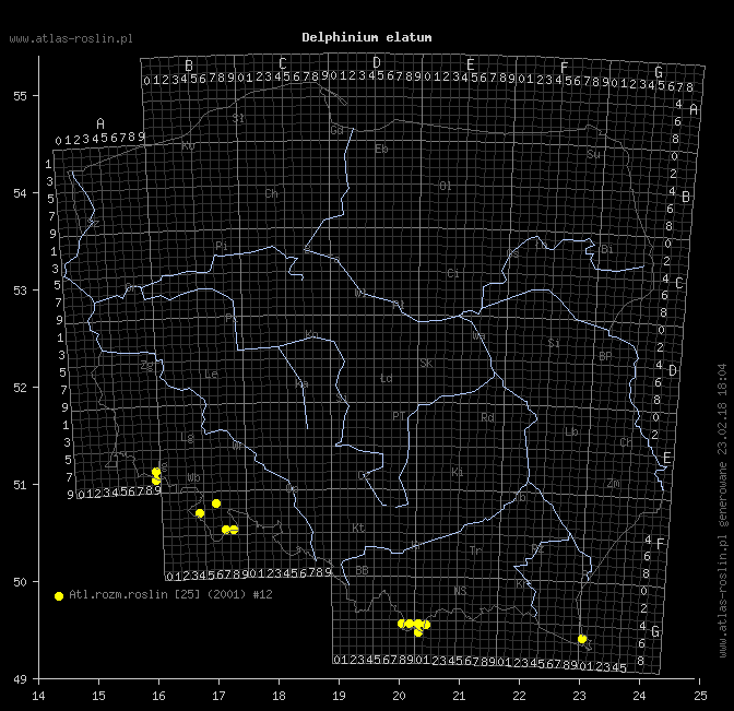 wystepowanie - Delphinium elatum (ostróżka wyniosła)