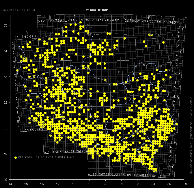 wystepowanie - Vinca minor (barwinek pospolity)