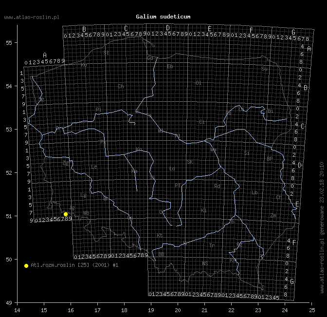 wystepowanie - Galium sudeticum (przytulia sudecka)