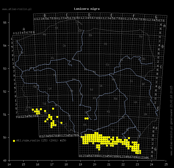 wystepowanie - Lonicera nigra (wiciokrzew czarny)