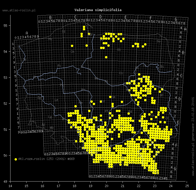wystepowanie - Valeriana simplicifolia (kozłek całolistny)