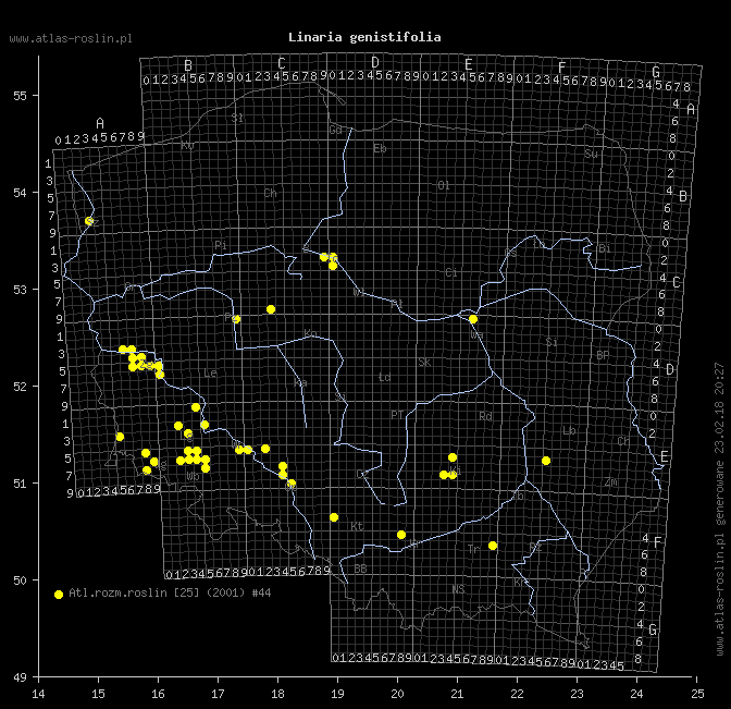 wystepowanie - Linaria genistifolia (lnica janowcowata)