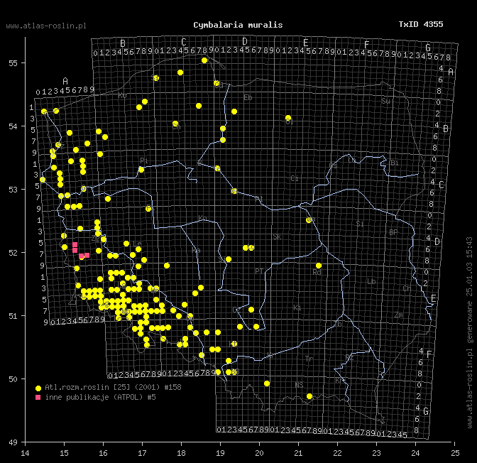 wystepowanie - Cymbalaria muralis (cymbalaria bluszczykowata)
