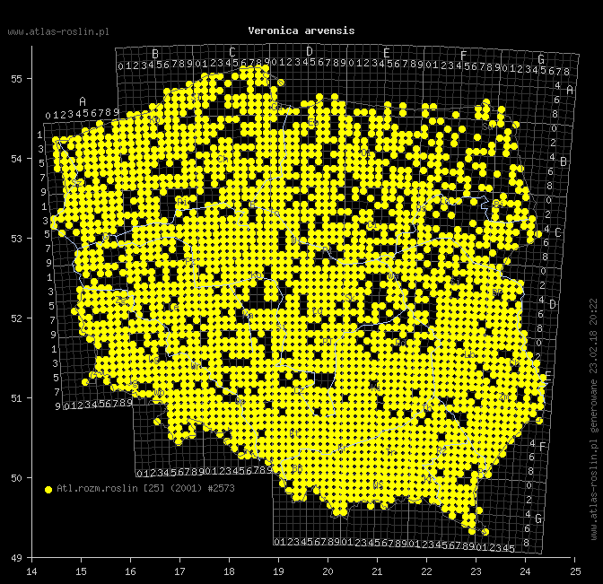 wystepowanie - Veronica arvensis (przetacznik polny)
