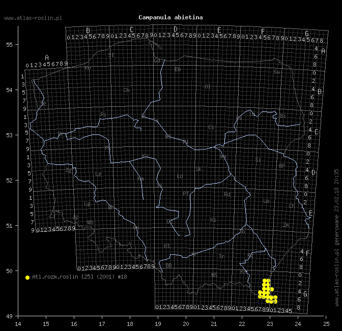 wystepowanie - Campanula abietina (dzwonek rozłogowy)
