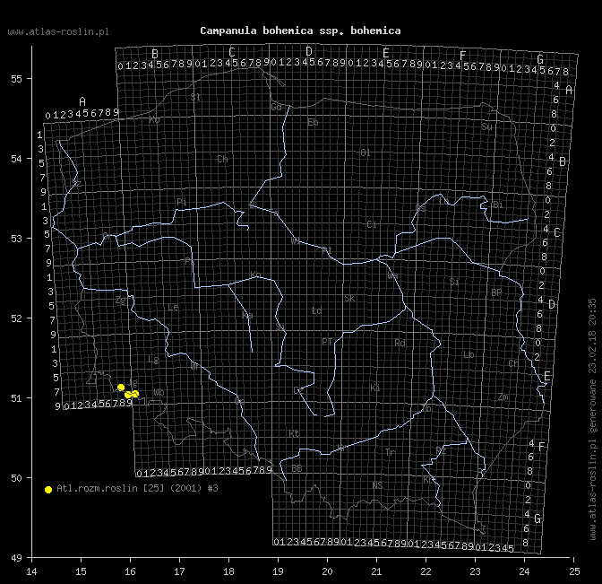 wystepowanie - Campanula bohemica ssp. bohemica (dzwonek karkonoski)