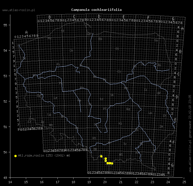 wystepowanie - Campanula cochleariifolia (dzwonek drobny)
