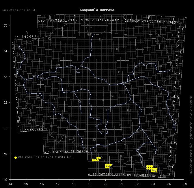 wystepowanie - Campanula serrata (dzwonek piłkowany)