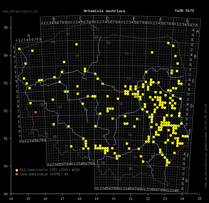 wystepowanie - Artemisia austriaca (bylica austriacka)