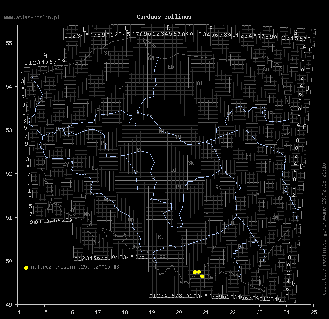 wystepowanie - Carduus collinus (oset pagórkowy)