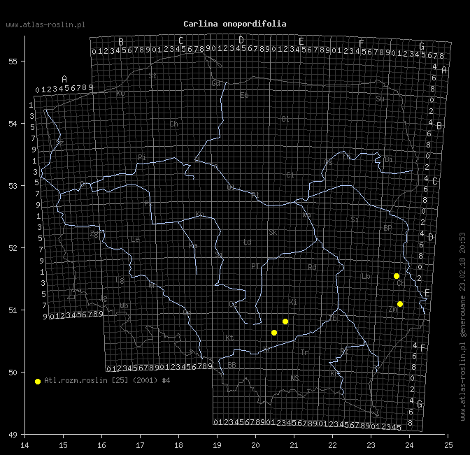 wystepowanie - Carlina onopordifolia (dziewięćsił popłocholistny)