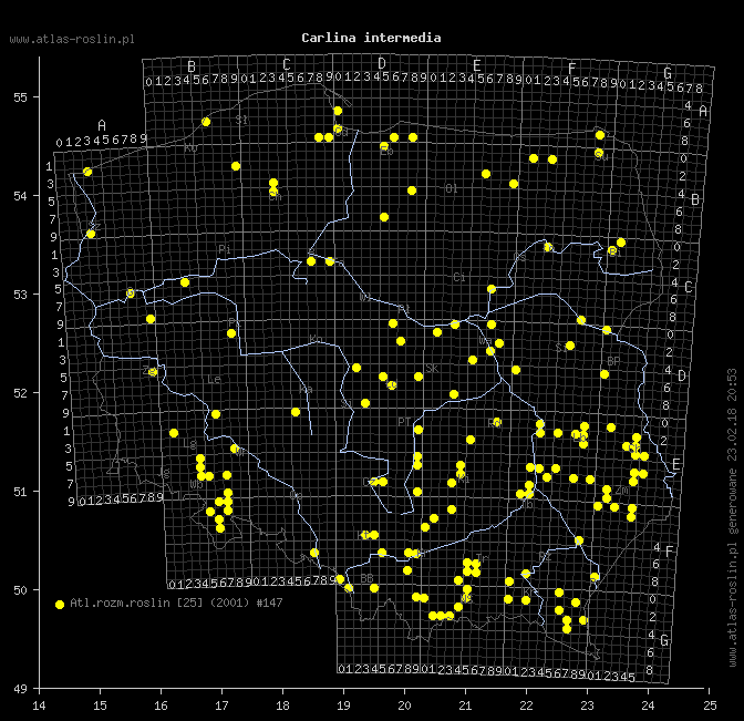 wystepowanie - Carlina intermedia (dziewięćsił pośredni)